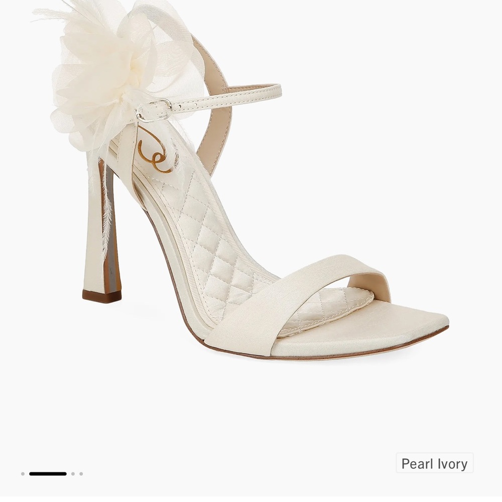 Sam Edelman flower appliqué leather heels